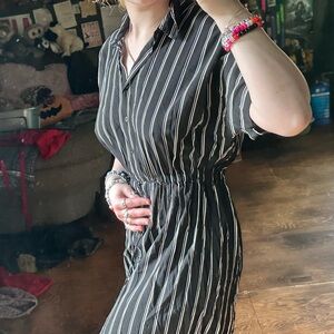 Black and White Stripped Romper